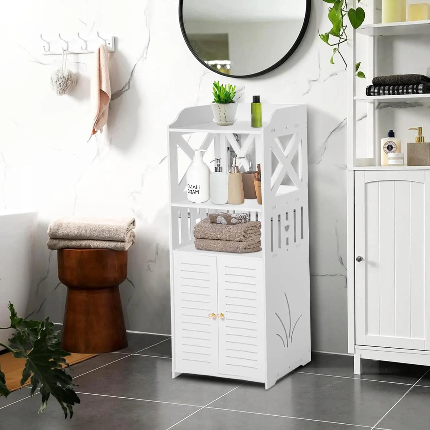 Dollap Organizues për Banjo me 4 Nivele – 90 cm