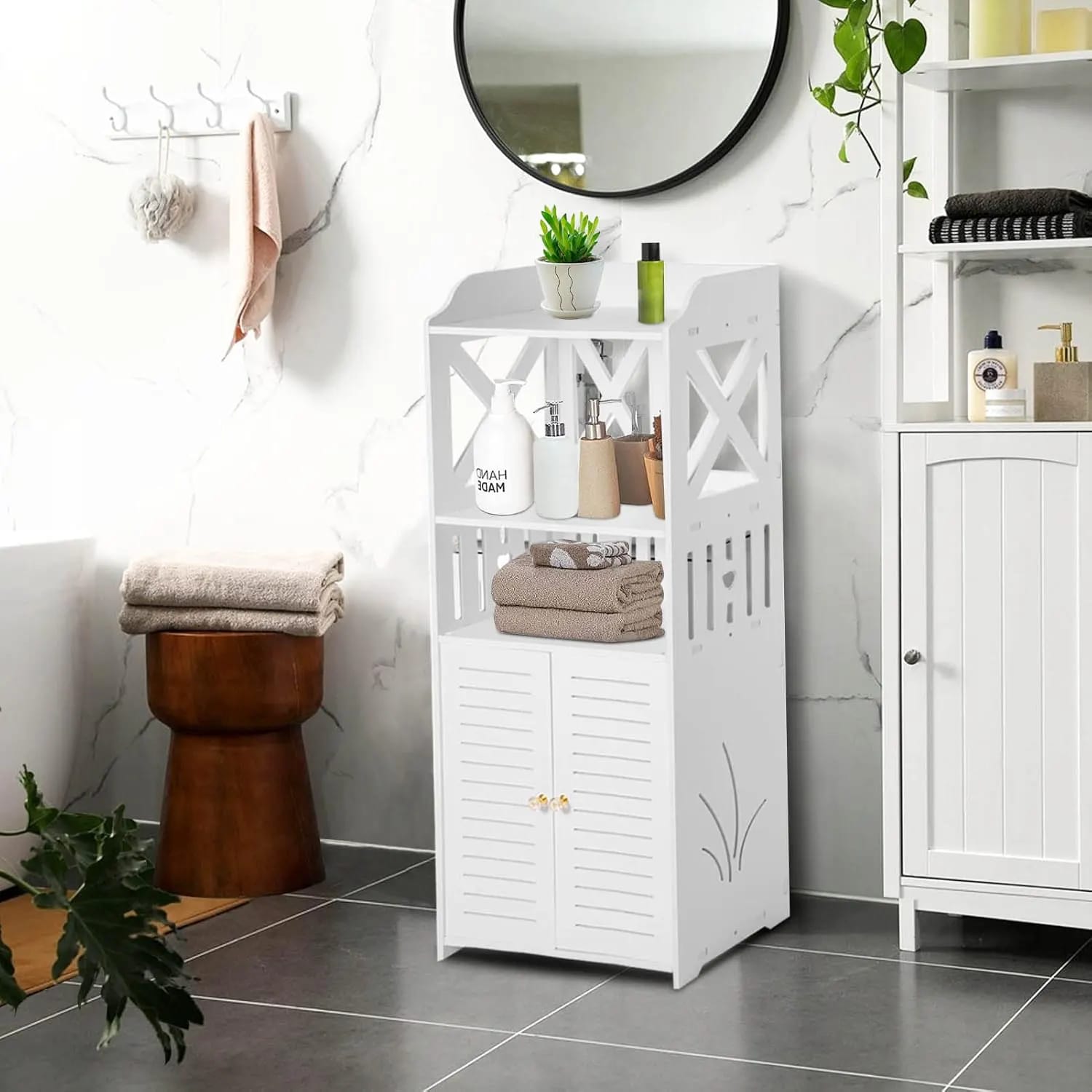 Dollap Organizues për Banjo me 4 Nivele – 90 cm