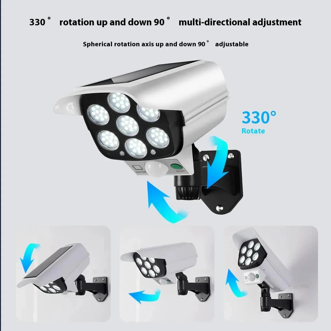 Product name: Dritë Solare LED me Sensor Lëvizjeje – Dizajn Kamerë Sigurie